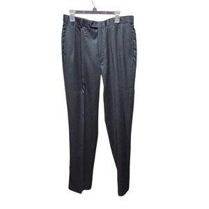 Vintage Austin Reed Mens Worsted Wool Gray Pleated Pants Waist 36 Unhemmed